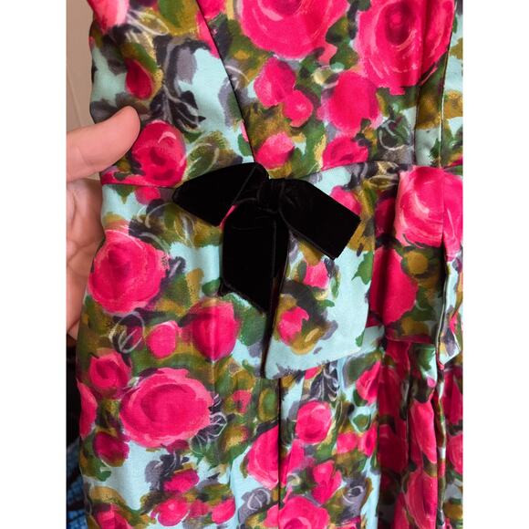 Vtg 60s Walton Pierce Co. Grosse Pointe Rose Dress - Picture 6 of 13